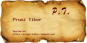 Prusz Tibor névjegykártya